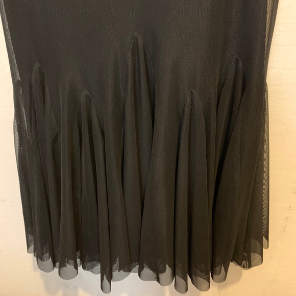 JS Collections Black Sheer Crisscross Cocktail Dress Size 10 - Picture 3 of 7